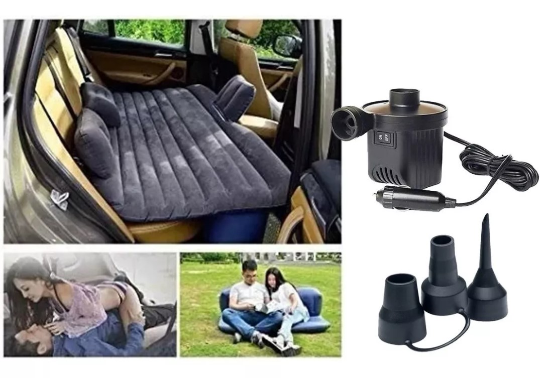 Colchón Inflable para Auto con Compresor 12V Camping