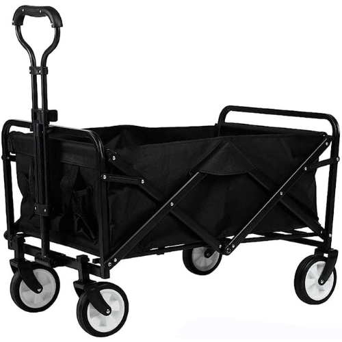 Carro Camping Plegable Negro con 4 Rueda